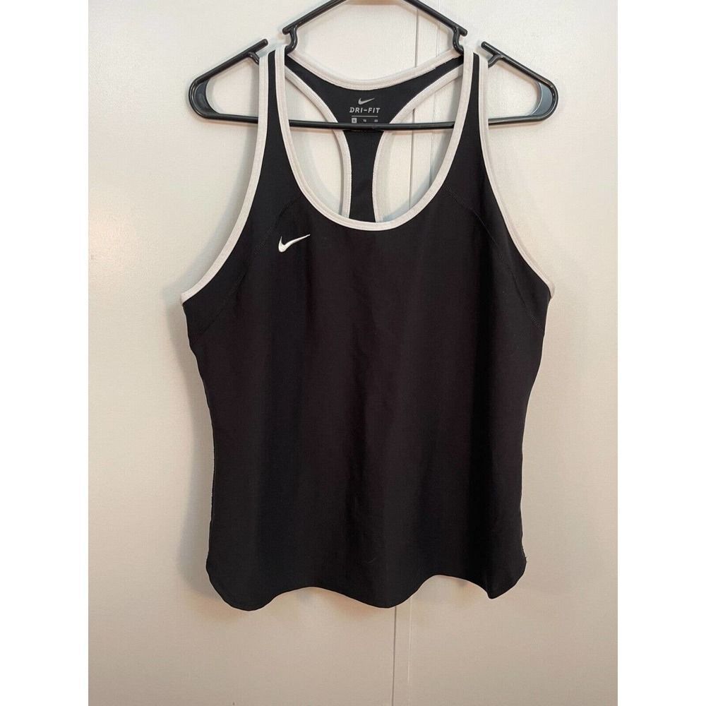Nike Dri Fit Running Tennis Volleyball Workout Tank XL Black and White